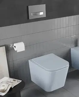 Záchody MEXEN - Teo Závesná WC misa Rimless vrátane sedátka s slow, Duroplast, šedomodrá mat 30854069