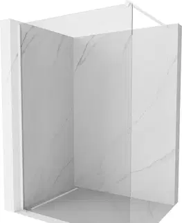 Sprchové dvere MEXEN/S - Kioto Sprchová zástena WALK-IN 75 x 200, transparent 8 mm, biela 800-075-101-20-00