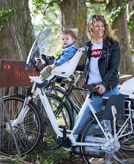 Sedadlá na bicykle Zadná sedačka na bicykel s adaptérom a nosičom na sedlovku Urban Iki Shinju biela/Bincho čierna
