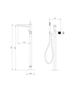 Kúpeľňové batérie OMNIRES - CONTOUR vaňová batéria voľnestojaca zlatá kartáčovaná /GLB/ CT8033GLB