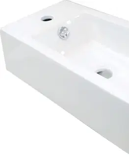 Umývadlá DEANTE - SQUARE - Keramické umývadlo, na dosku, ľavé - biele CGS_6U2L