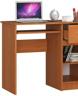 Písacie stoly Dizajnový písací stôl PIXEL90P, jelša