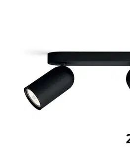 Svietidlá Philips - stmievateľné LED RGBW bodové svietidlo PONGEE 2xGU10/4,8W/230V čierne + diaľkové ovládanie P2053+2xAI2362