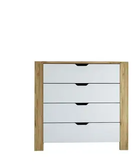 Komody Komoda Nisan 1600-026 - White, Walnut