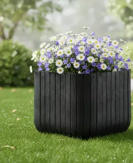 Záhradné kvetináče KETER Kvetináč BRICK PLANTER SM | grafit