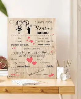 Tabuľky s venovaním (darčeky) Darček pre babku - Poďakovanie pre babičku na Vianoce a narodeniny - tabuľka