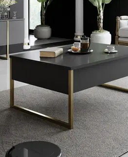 Konferenčné stolíky Konferenčný stolík Luxe Anthracite and Gold