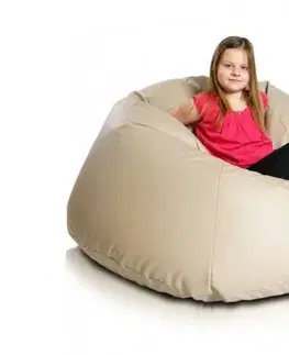 Sedacie vaky a kocky Sedací vak guľa Maxi ekokoža TiaHome - svetlo sivá