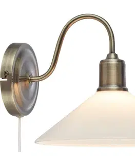 Svietidlá Markslöjd 108865 - Nástenná lampa VELA 1xE27/40W/230V mosadz/biela 108865