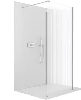 Sprchovacie kúty CERANO - Sprchová zástěna Walk-in Onyx Corner Cube L/P - 8 mm - hranatá vzpěra - chrom, rýhované sklo - 80x60x200  CER-8050BD714040