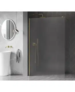 Sprchové dvere MEXEN/S - Kyoto-X Sprchová zástena WALK-IN 110 x 200, dekor 10 mm, zlato kefovaná 800-110-101-55-30-X