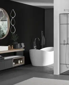 Sprchové dvere MEXEN/S - KIOTO Sprchová zástena WALK-IN 110x200 cm 8 mm, chróm, čierny vzor 2 800-110-101-01-78