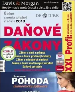 Dane, účtovníctvo Daňové zákony 2018