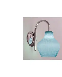 Svietidlá SIRU - Nástenná lampa LONDON 1xE27/60W/230V modrá/lesklý chróm benátske sklo LB601-025AMI