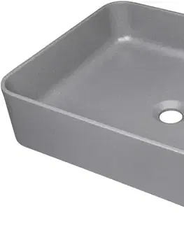 Umývadlá DEANTE - Temisto metalické šedé žulové umývadlo na dosku CQT_SU5S