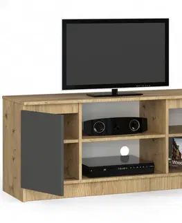 TV stolíky Moderný TV stolík ROMANA120, dub Artisan / grafit