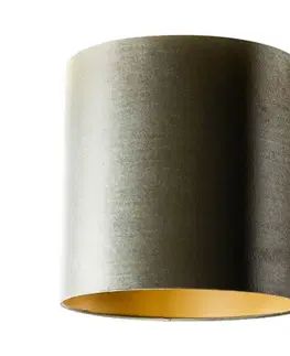Tienidlo na lampu Zamatový tienidlo zelené so zlatým vnútorným 40/40/40