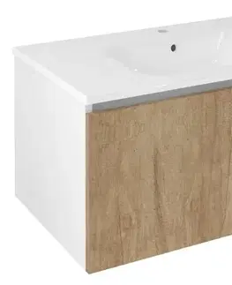 Kúpeľňový nábytok SAPHO - LOREA umývadlová skrinka 90x44x51,2cm, 1x zásuvka, dub alabama/biela mat LE090-2231