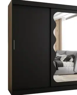 Šatníkové skrine Skriňa Spoti 180 čierna