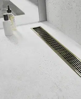 Sprchovacie kúty MEXEN/S - Flat M33 odtokový žľab 70, zlatý 1533070-15