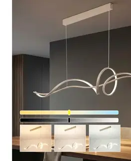 Svietidlá BRILAGI - stmievateľný LED závesný luster na lanku SIGNATURE LED/55W/230V 120x23 cm béžový + diaľkový ovládač BRI914