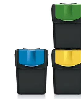Odpadkové koše NABBI ISWB20S3 odpadkový kôš na triedený odpad (3 ks) 20 l čierna / kombinácia farieb