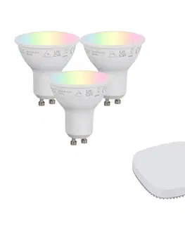 LED osvetlenie Sada inteligentných stmievateľných LED žiaroviek GU10 4,7 W 400 lm 2700 K – 6500 K vrátane Zigbee Smart Hub