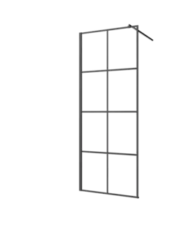 Sprchovacie kúty INVENA - Walk-in II 80x200cm, geometrická 8mm shiny-glass, čierna AK-32-187-S