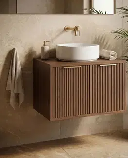 Kúpeľňový nábytok REA - Kúpeľňová skrinka pod umývadlo Core 60cm Brown REA-M0411
