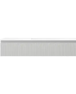 Kúpeľňový nábytok MEXEN/S - Rivel kúpeľňová skrinka 140 cm s umývadlom Otis, 1 šuplík, reliéf, šedá mat/biela mat 91A20-14023-1-BF62-W18M01
