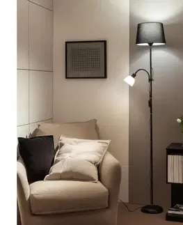 Lampy BRILAGI - Stojacia lampa CERIA 1xE27/100W/230V + 1xE14/25W čierna 1xBG2825+1xEG781038