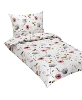 Obliečky Bellatex Krepové povlečení Makovice béžová , 140 x220, 70 x 90 cm, 140 x 220 cm, 70 x 90 cm