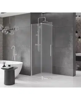 Sprchové dvere MEXEN/S - Velar Sprchová zástena posuvná Walk-in 75 x 200, dekor 8 mm, chróm 871-075-000-33-01