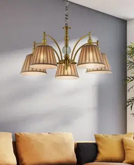 Svietidlá Závesná lampa patinovaná nastaviteľná reťaz 5x40W E14 Austin
