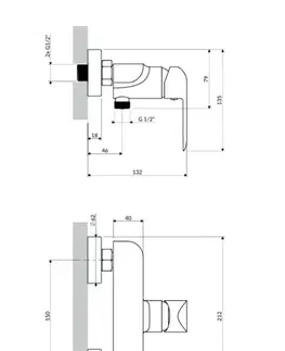 Kúpeľňové batérie OMNIRES - SACRAMENTO sprchová nástenná batéria, chróm / biely lesk SC2340CRB