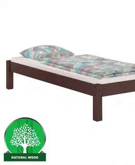 Drevené postele Posteľ Dora 100x200 borovica morená orech