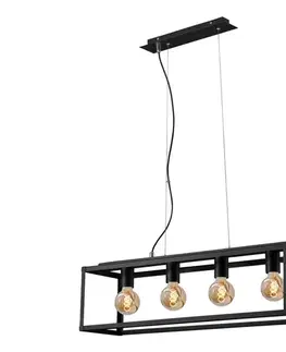 Svietidlá Briloner - Luster na lanku BLACK STEEL 4xE27/40W/230V 4020-045