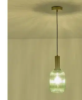 Svietidlá Eurolamp Luster na lanku 1xE27/15W/230V zelená pr. 13 cm 144-24085