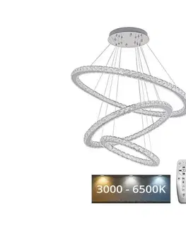 Svietidlá  LED Stmievateľný luster na lanku LED/210W/230V 3000-6500K strieborná + DO J6355/CH