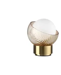 Lampy Ideal Lux - LED stolová lampa BLOOM 1xG9/3W/230V zlatá/dymová béžová 366500