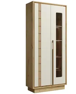 Vitríny a regály do obývačky Vitrína Keks K2 cashmere
