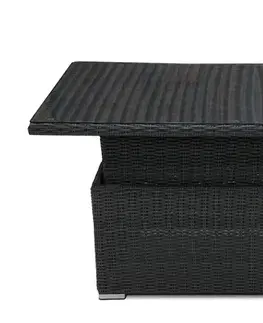 Stolčeky DEOKORK Ratanový stôl výsuvný jedálenský / odkladací 140 x 80 cm SEVILLA (antracit)
