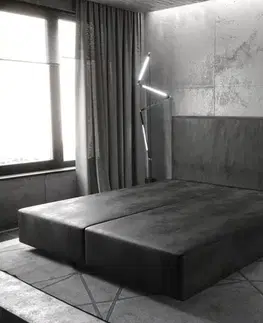 Rámy postelí DELIFE Boxspring posteľ Dream-Well 180×200 cm mikrovlákno antracitová vintage
