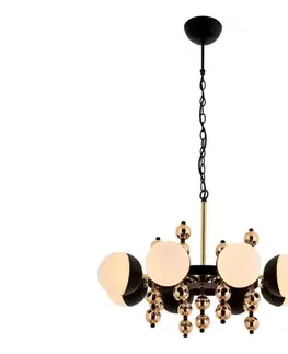 Svietidlá  Luster na reťazi DAISY 8xE27/40W/230V čierna/zlatá 301AUR1278