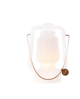 Lampy Nabíjateľná stolná lampa 30 cm IP44 biela - Storm Small