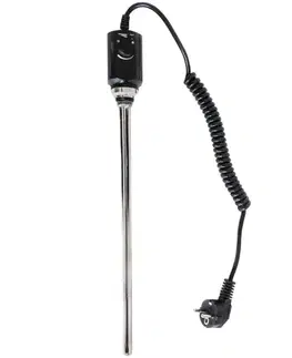 Doplnky do kúpeľne CERANO - Elektrická vykurovacia tyč s termostatom - 600W - čierna lesklá LIV-188