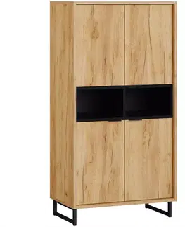 Vitríny a regály do obývačky Regál Konor 80 D.Craft Zlatý