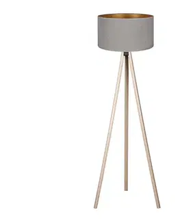 Lampy BRILAGI - Stojacia lampa VELVET 1xE27/60W/230V béžová/šedá AS0463+DU82498