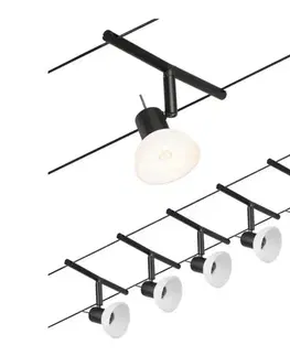 Svietidlá Paulmann 94450 - Súprava 5xGU5,3/10W Kompletný lanový systém SHEELA 230V čierny 94450