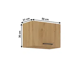 Kuchynské horné skrinky KONDELA Monro 50 GU-36 1F horná kuchynská skrinka dub artisan